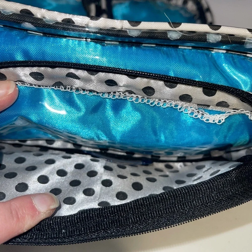 Dolly Mama Blue Satin & Sequin Makeup/Jewelry Case